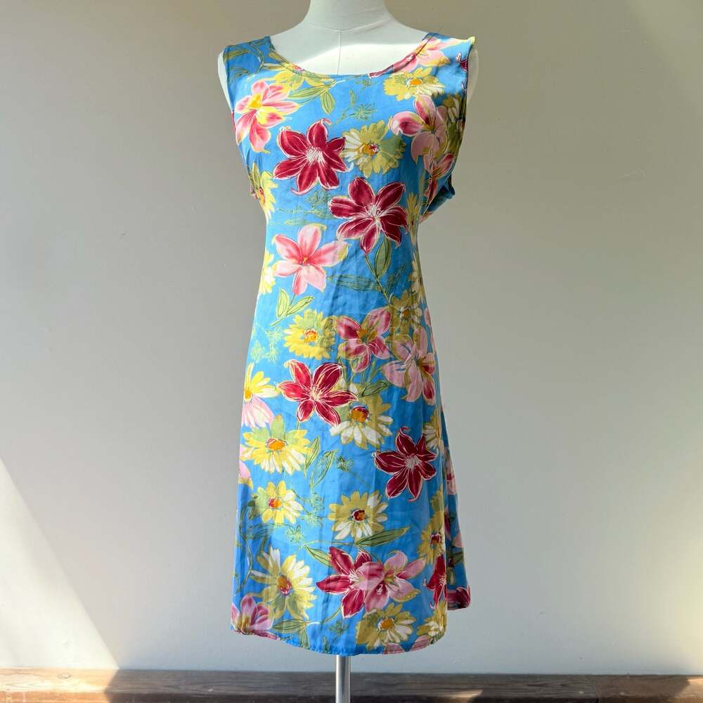 Vintage Orchid Print Hawaiian Midi Dress